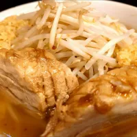 【TRY ラーメン大賞 2018年 
汁なし部門1位】 
用心棒 神保町店 
ラーメン (950円、麺300g) 
― 麺少なめ 250g
＋豚追加1 (180円) 
＋ニンニクマシ (無料) 
＋ショウガマシマシ (無料) 
@神保町3分 
(JR秋葉原駅から徒歩23分) 
25056
〈醤32塩8噌󠄀6タ2昆3出2F3冷0〉|大脇さん