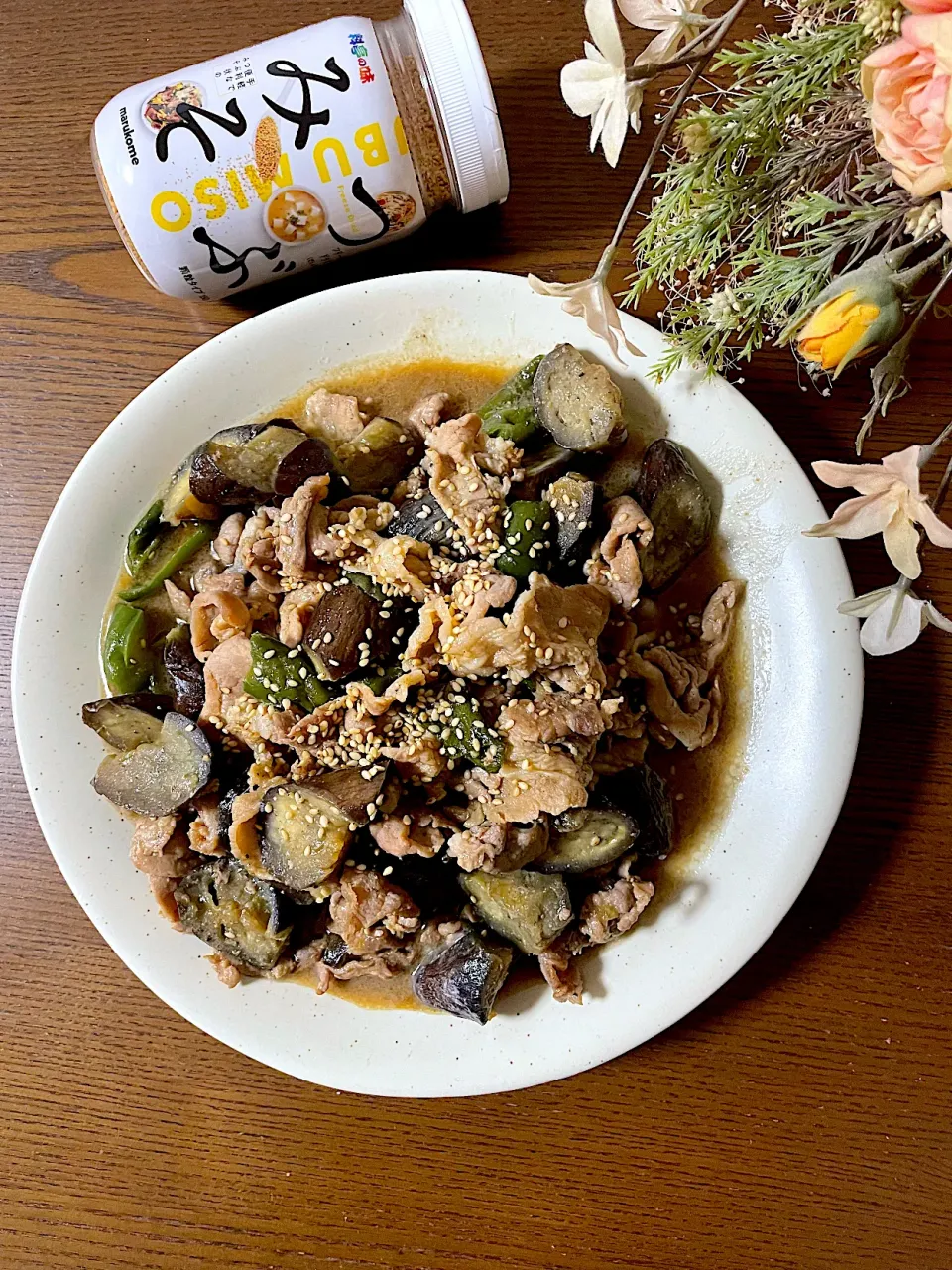 豚肉と茄子とピーマンのつぶみそ炒め✨|いっちゃんさん