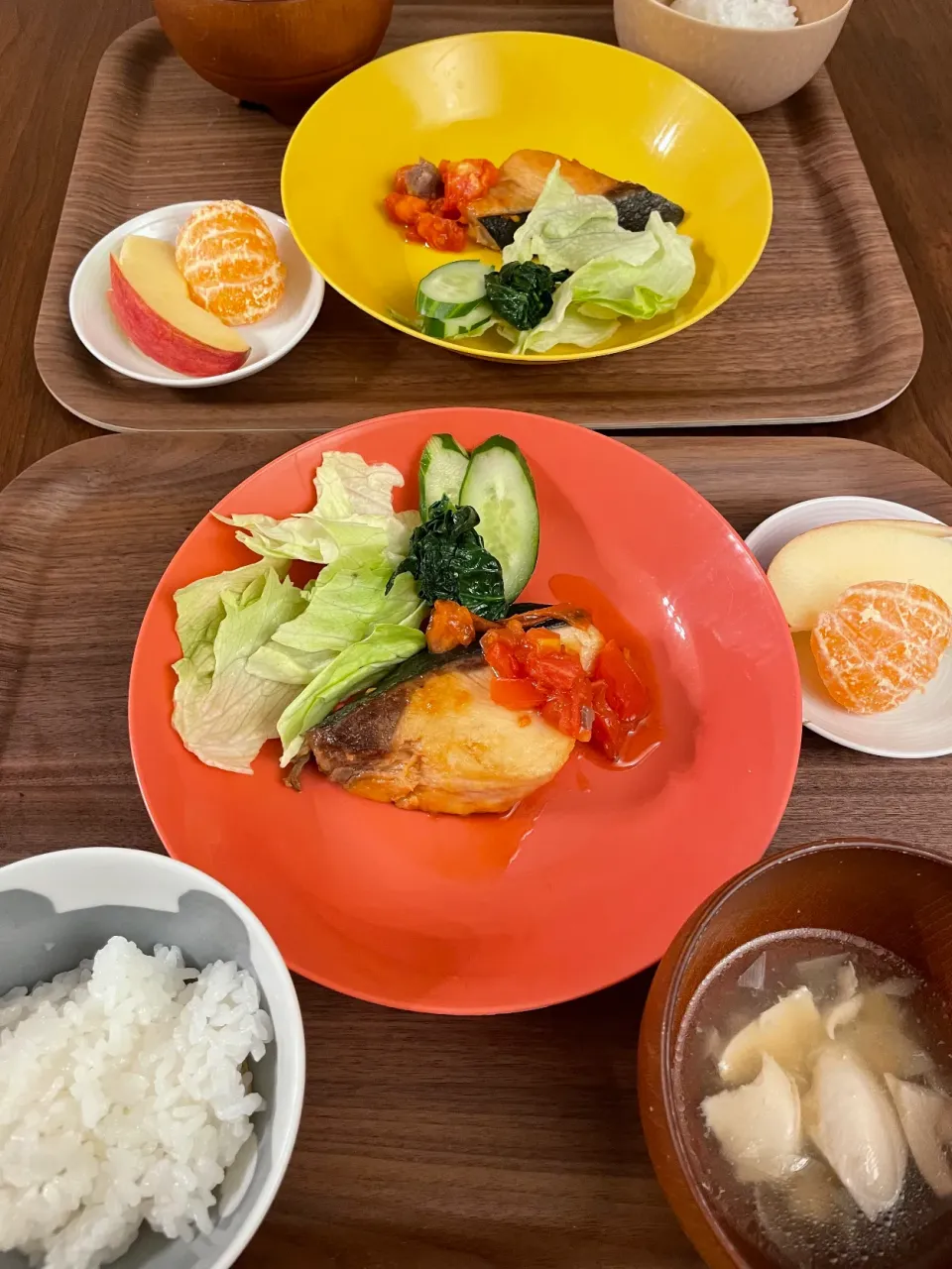 鰤のトマト照り焼きメインのお夕飯for kids🌛|みーぬさん