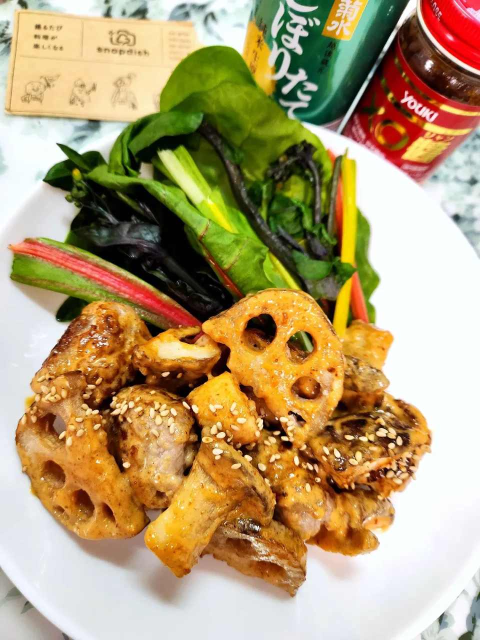 🔷魚介の旨味たっぷり！
XO醤の贅沢🐖豚蓮根マヨ🔷|@きなこさん