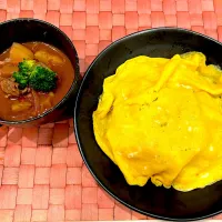 中学生息子のお昼ご飯🍚 オムライスとミネストローネ🍚|Snow10さん