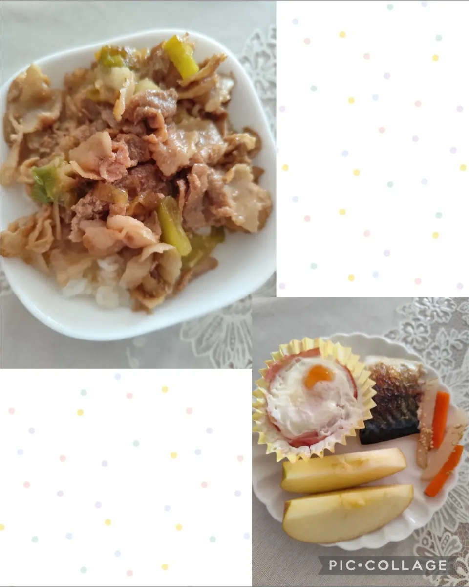 朝昼ごはん。豚丼他|m.rafuさん