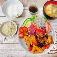 チキンと茄子とトマトの塩昆布ポン酢炒め|chou  chouさん