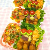 カラフルじゃこふりかけ弁当❤|みちゅあしさん