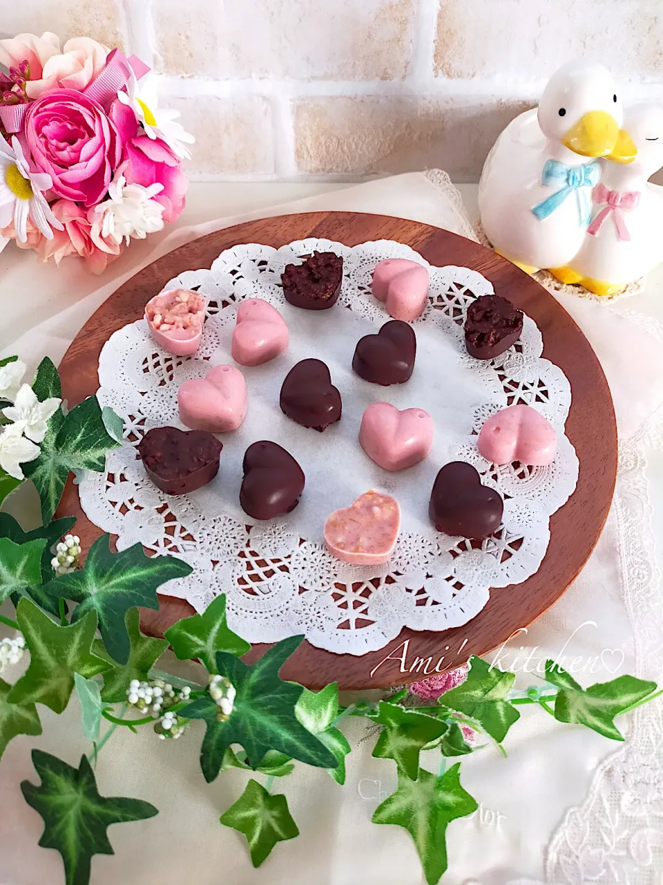 ハートのクランチチョコ☺️💓|あみさん