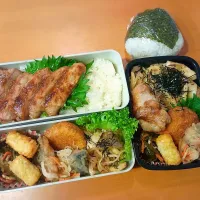 次男・私弁当&おにぎり