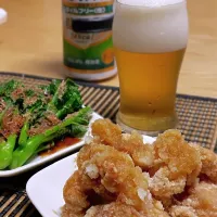 唐揚げビール⁉️ あれ…人気のユーザーさんみたいになっちゃったぞ😊|パパ氏さん