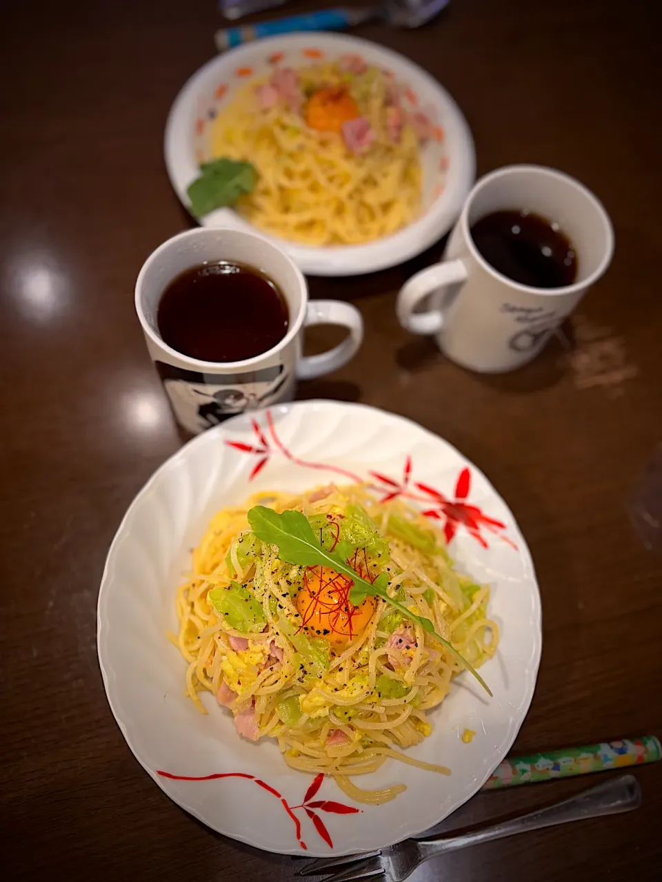 パンチェッタのカルボナーラスパゲッティ　コーヒー|ch＊K*∀o(^^*)♪さん