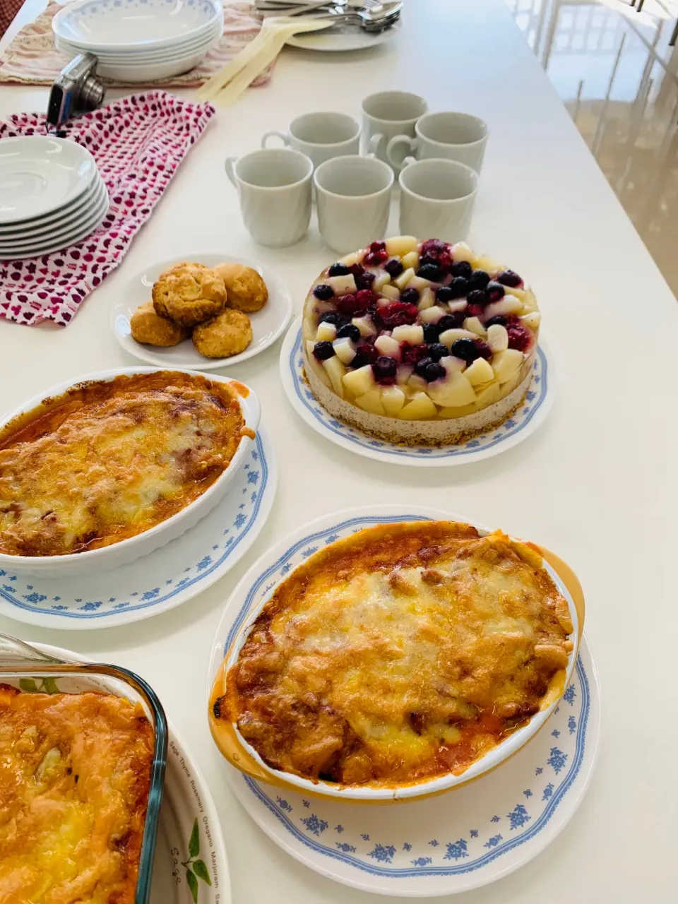 #ワンタンの皮でラザニアフルーツクリームチーズタルトとホエーで作ったスコーン|ちぃちゃんさん