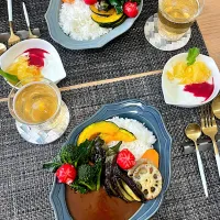 素揚げ野菜のトッピングカレー|シフォンさん