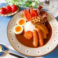 ソーセージと揚げ野菜のカレー|ハマーさん