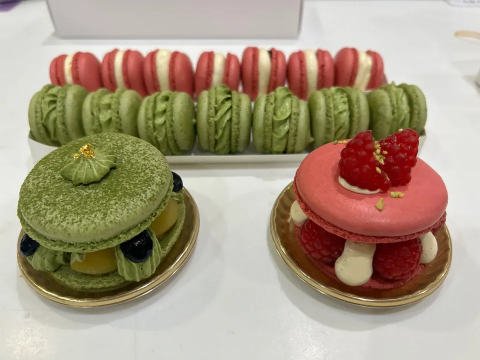 マカロン　抹茶＆ラズベリー|🍊🍒ユッキー🎂🍞🍲さん