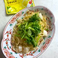 シーフードレモンパスタ（カラヒグ麺）| こっぷさん