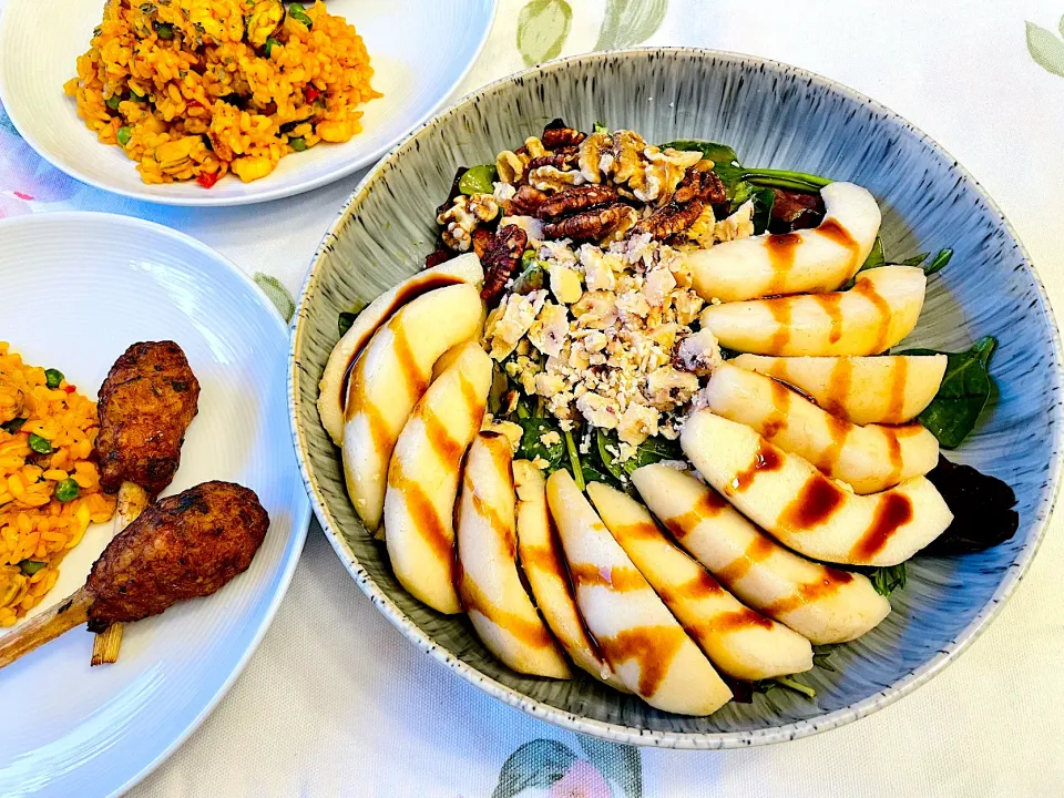 Pear salad with cranberry cheese & walnuts |ヨシ～ふたりの食卓さん