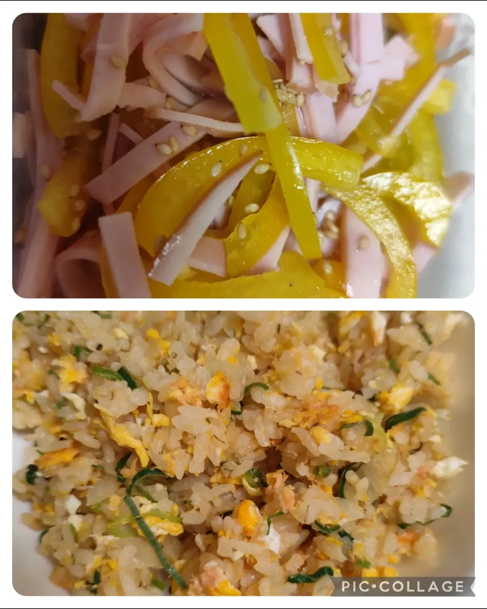 今日の昼炒飯とサラダ|m.rafuさん