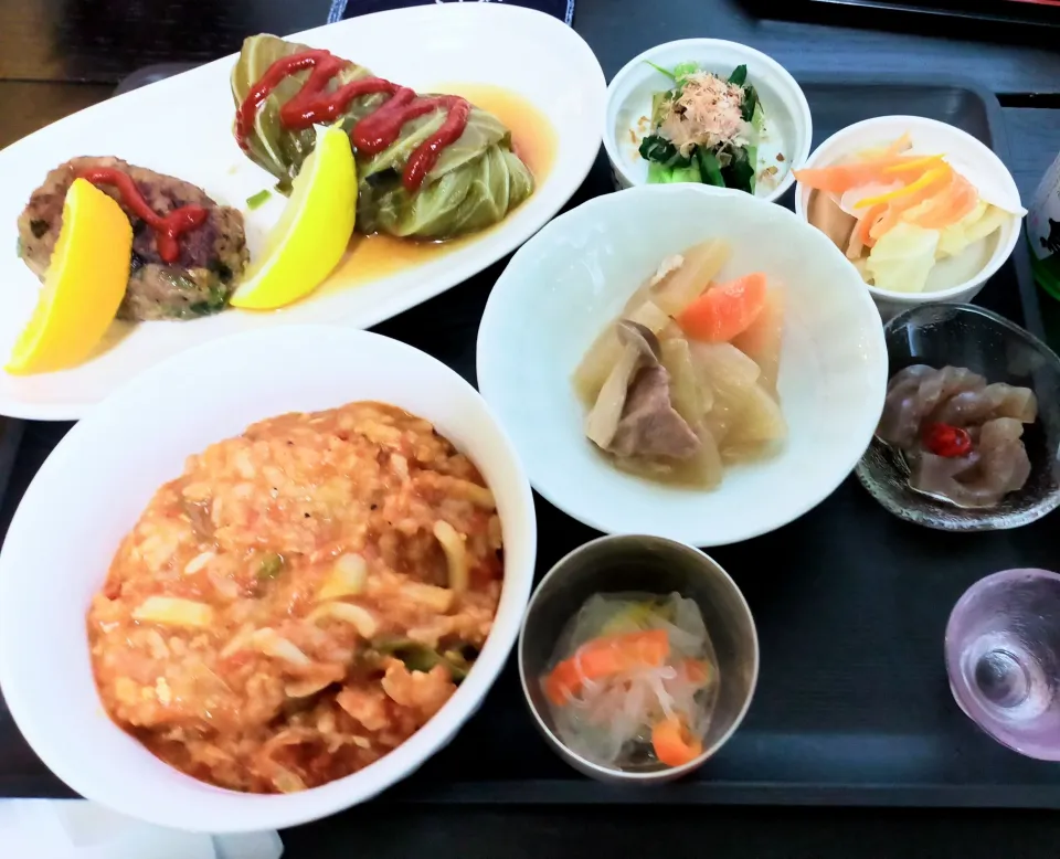 定番おかずとチーズ🧀トマト🍅リゾット|justice🍎IWATE🍎さん