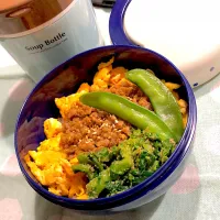 2025.3.3  ＊今日のお弁当＊肉味噌丼＆菜の花の胡麻和え♪|rinrin*mama*さん