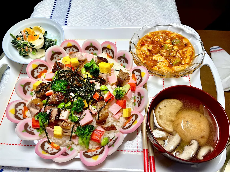 照り焼きチキンちらし＆えびちり|okeiko🎶さん