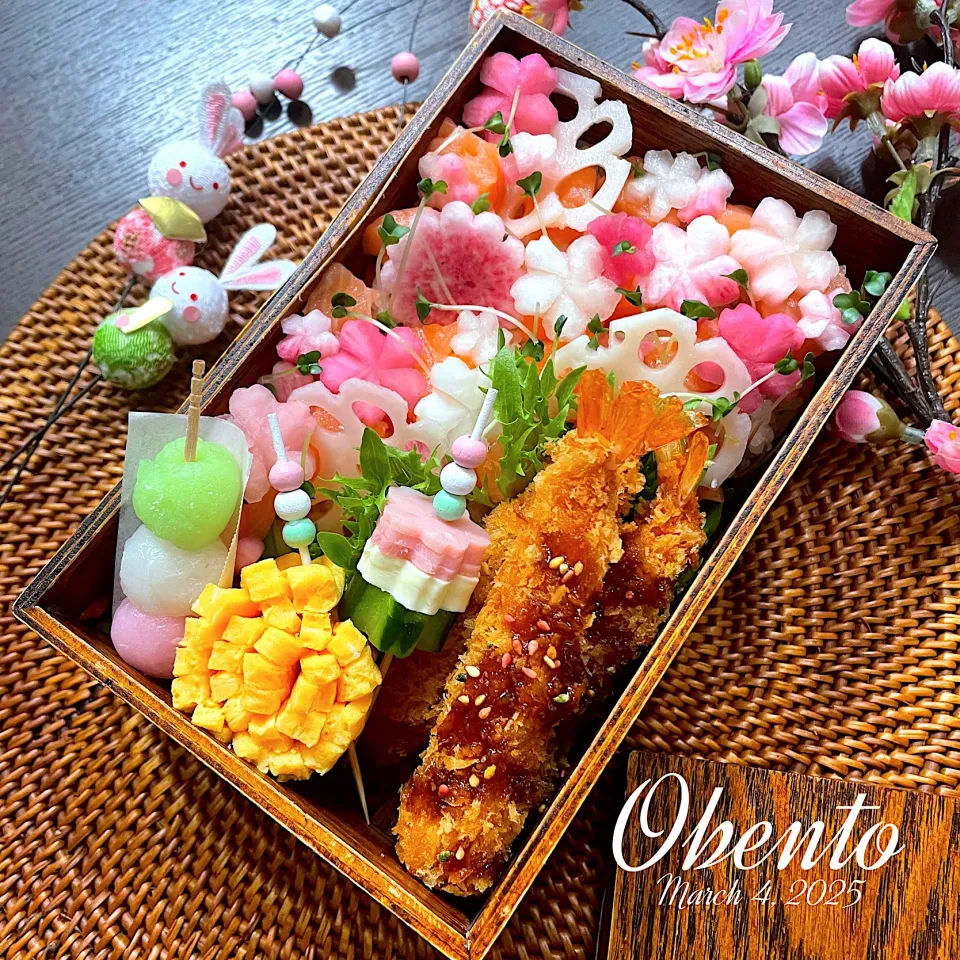 ひな祭りごはんの名残り弁当🎎|まぁちゃんさん