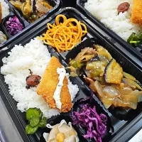 茄子の黒酢炒め弁当| 景子さん