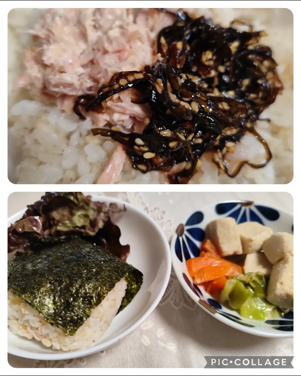 にんにくと唐辛子が特に好き❤️(元シャリマー)さんの料理 ドでかいツナ昆布マヨおにぎり🍙、塩昆布は味醂と胡麻+して!|m.rafuさん