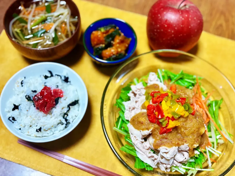 りんごドレッシング豚しゃぶサラダ🍎🐷|きいろさん