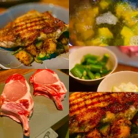 Dinner ! Dinner ! 
Classic Pan seared Pork Chop in the Bone with Sage & Garlic
With Sweet Pumpkin & Okra , Onion Butter Hash
#porkchop #homecooking
#homemade 
#| Emanuel Hayashiさん