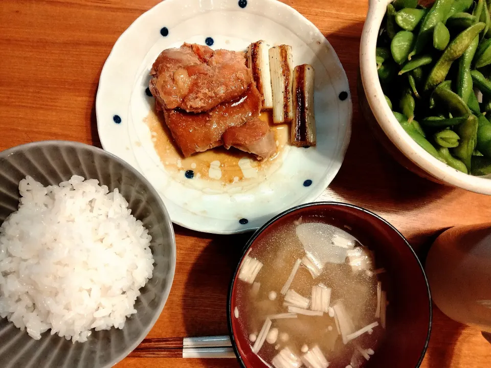 鶏の照り煮定食|めぐさん