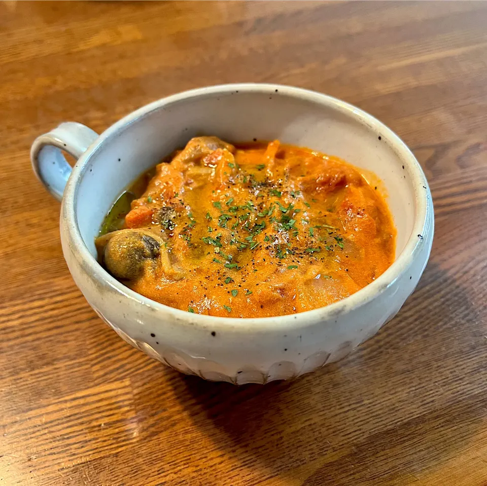 脂肪燃焼！トマト豆乳きのこスープ|ちろるろさん