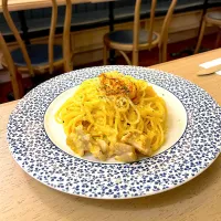 Creamy satsuma chicken pasta|skyblueさん