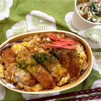 手抜きのカツ丼弁当。時間の無い時の救世主です。|ナタママさん