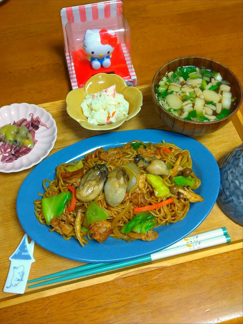 牡蠣のせ焼きそば|とししいたけさん