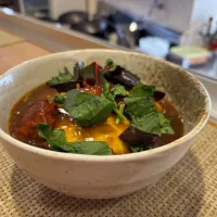 今日の賄いはカレー天津飯（有機野菜のスイスチャード，ほうれん草のせ）|bontaさん