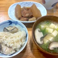 牡蠣ご飯と有り合わせ副菜|チルさん