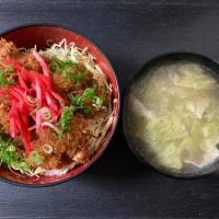 鶏カツポン酢和え丼|まちゃさん