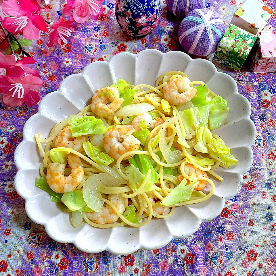 海老とキャベツの和風パスタ🦐|ringonamaさん