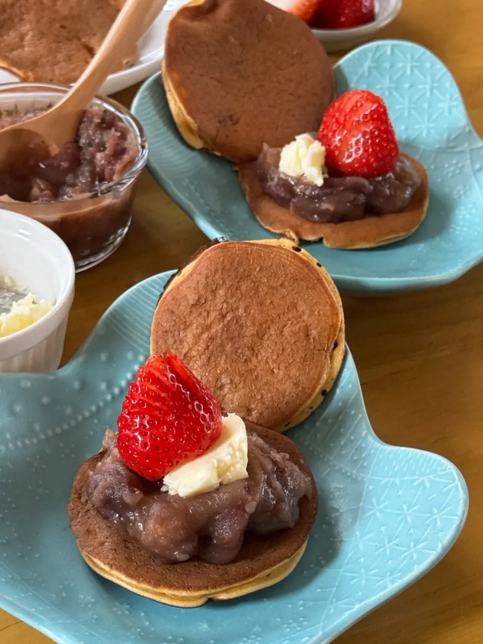 米粉と大豆粉でいただく金時豆の塩バターどら焼き🍓|さらっと🍀さん