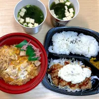 親子丼＆チキン南蛮弁当＆味噌汁|なおさん