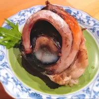 鮪目玉の蒸し→焼き