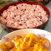 お赤飯と魚肉ソーセージ卵焼き|タマチャンフーズさん