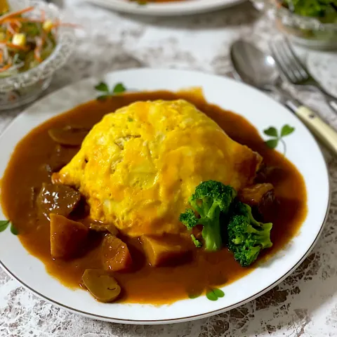 「FitDish」を使ってみたSnapdishの料理・レシピ写真:『FIt Dish』ごろごろ野菜のビーフシチューでオムシチュー✨