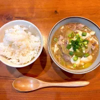 パパご飯(ネギ豚の豆腐スープ)|cocomikaさん