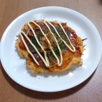 ナナの料理　お豆腐の入ったお好み焼き