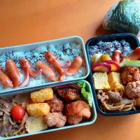 次男・私弁当&おにぎり