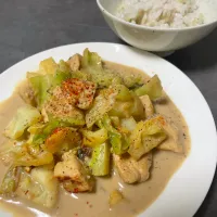 鶏肉キャベツ豆乳煮込み|くるみさん