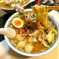 お家で作る味噌ラーメン
トッピングは、野沢菜はんごろしキムチ漬け|Takeshi  Nagakiさん