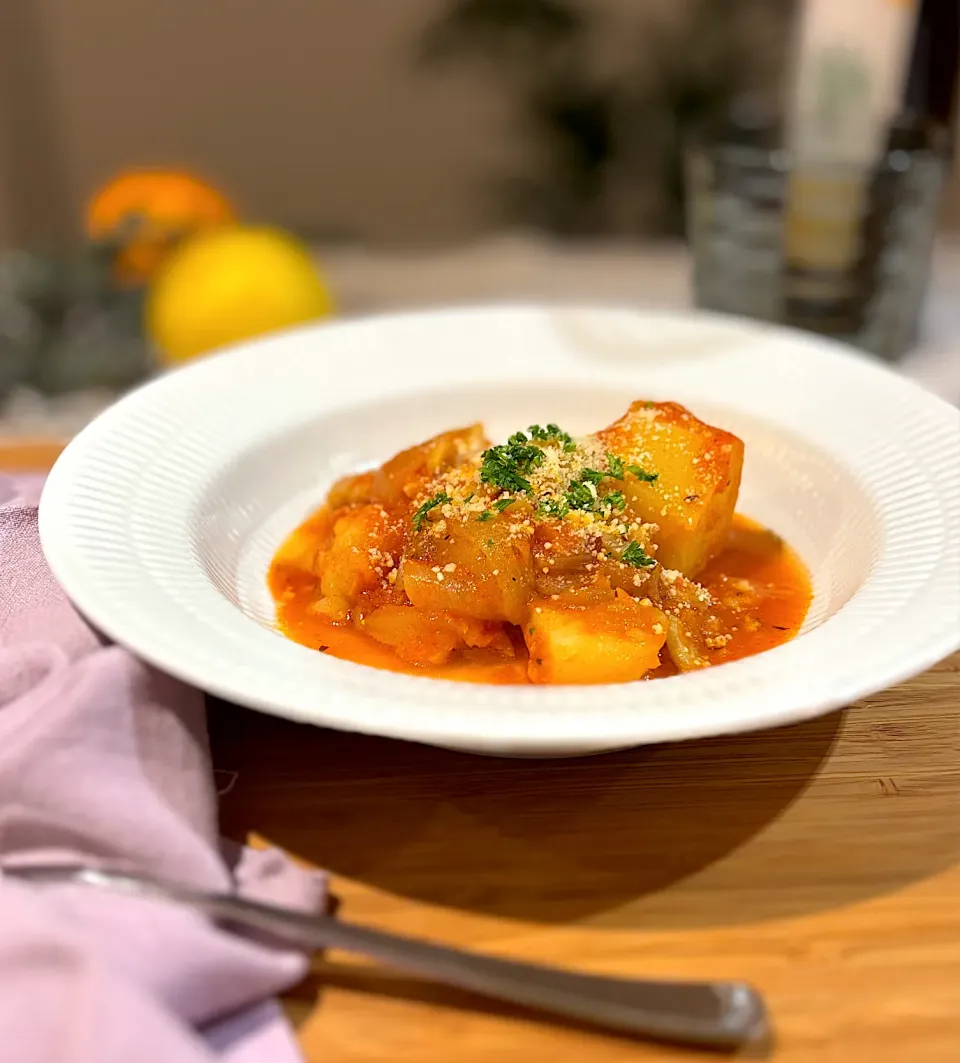 たらとじゃがいものトマト煮|akikoさん