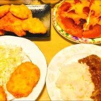 チキンカツカレー、パインケーキ。
チキンカツの作り置き。|りささん