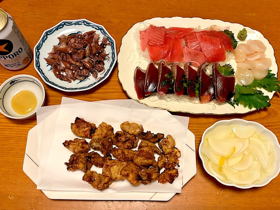 豚肉の香り揚げ&お刺身|マイさん