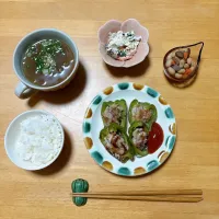 ピーマンの豚こま肉詰め|ちゃみこさん